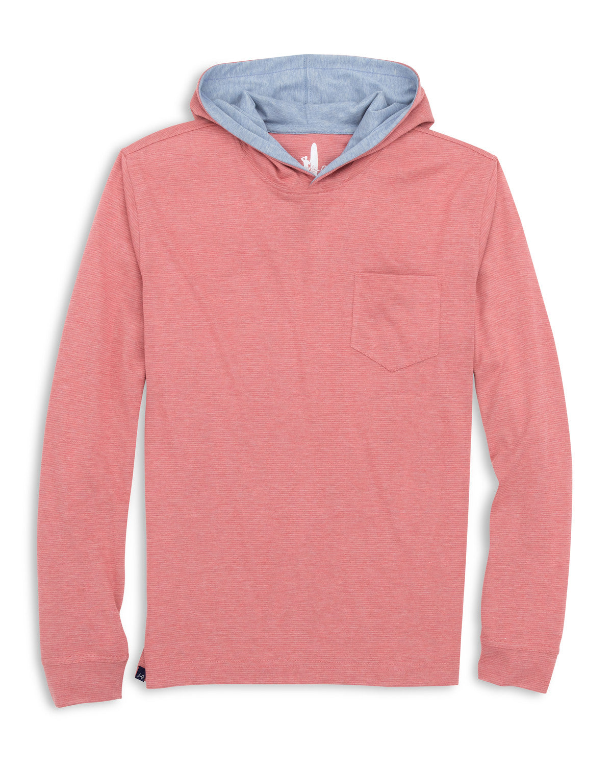 Johnnie O Mens Gunnar Striped Long Sleeve Hooded T Shirt Apparel Johnnie-O Raspberry Small 
