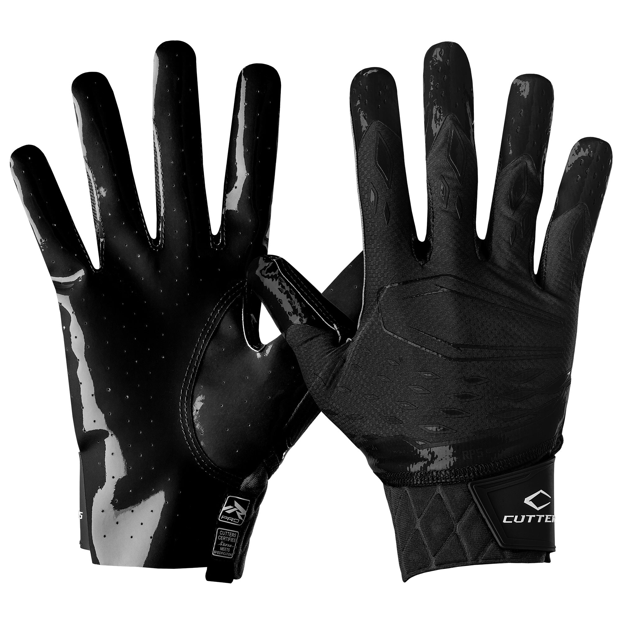 Cutters Men's Rev Pro 5.0 Receiver Gloves Accessories United Sports Brands Black Small 