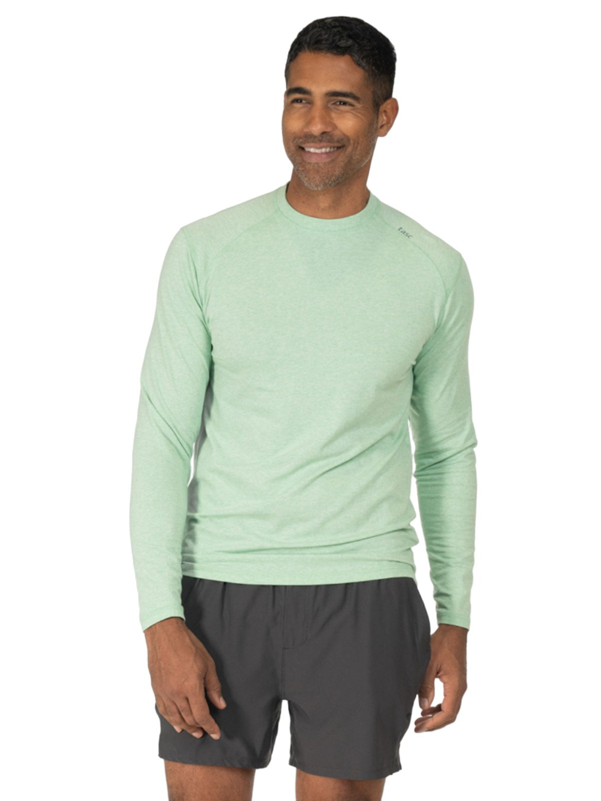 Tasc Mens Carrollton Long Sleeve Fitness T Shirt Apparel Tasc Wellness Green Heather-332 Small 