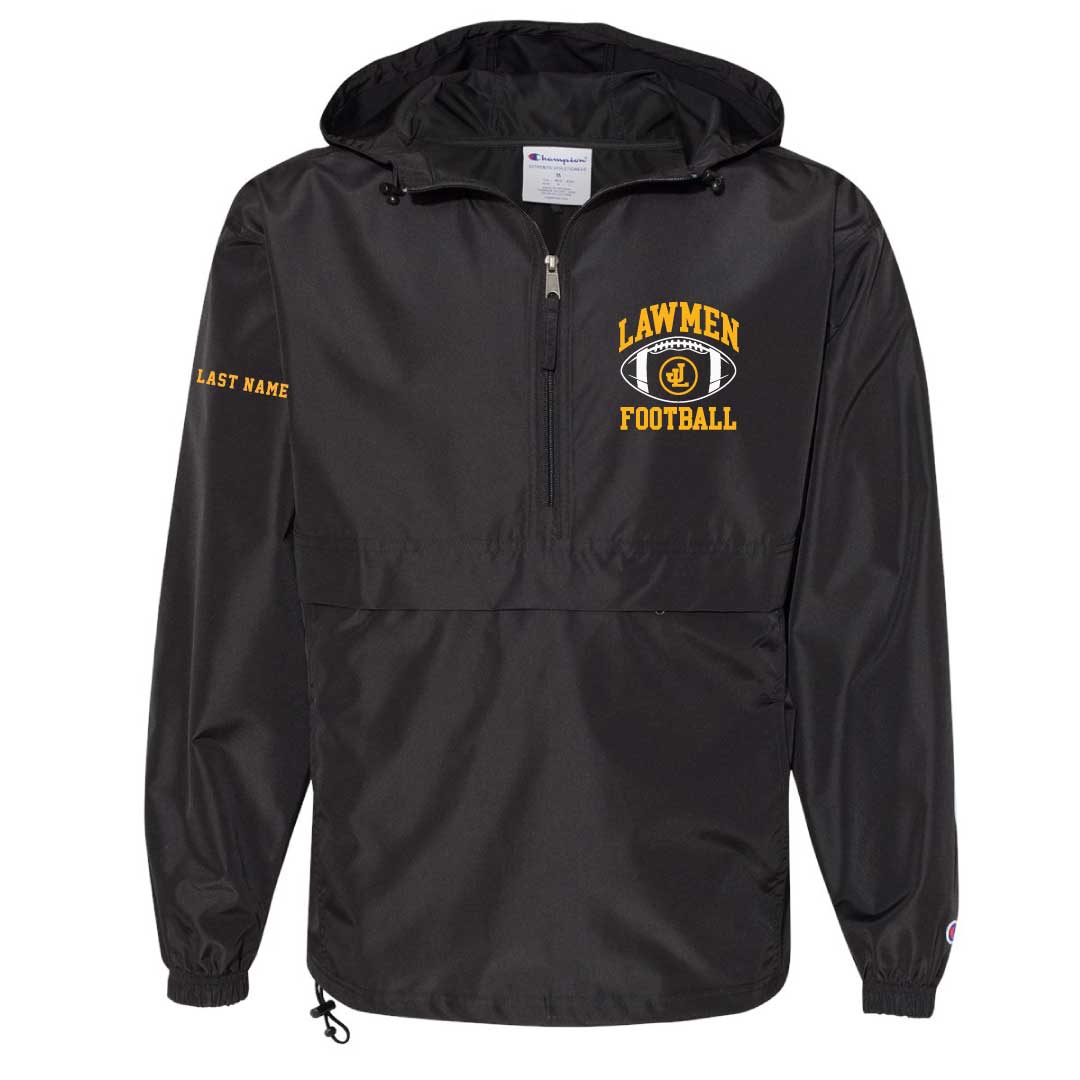Law Football Champion Packable 1/4 Zip Hooded Jacket Logowear Jonathan Law Football Adult S  