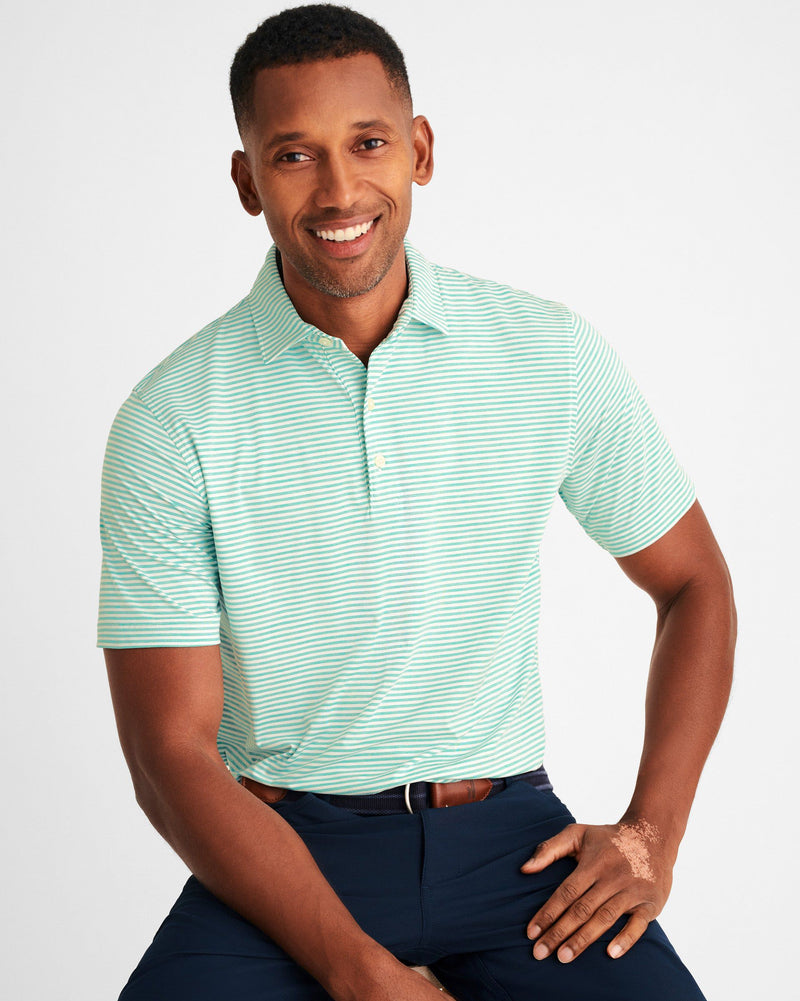 Johnnie-O Men's Seymour Featherweight Striped Polo Apparel Johnnie-O Iguana Small 