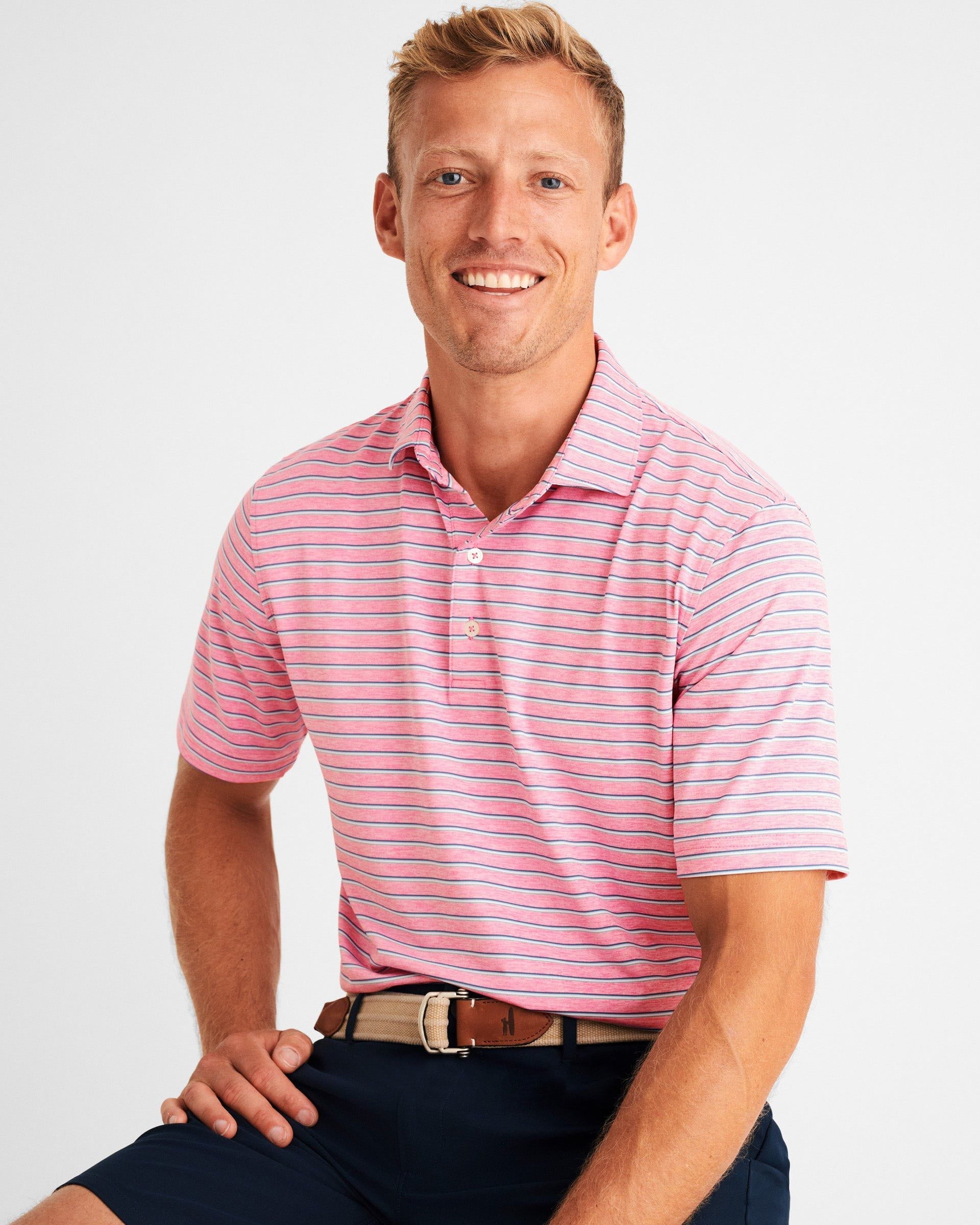 Johnnie O Mens Jett Striped Polo Apparel Johnnie-O   