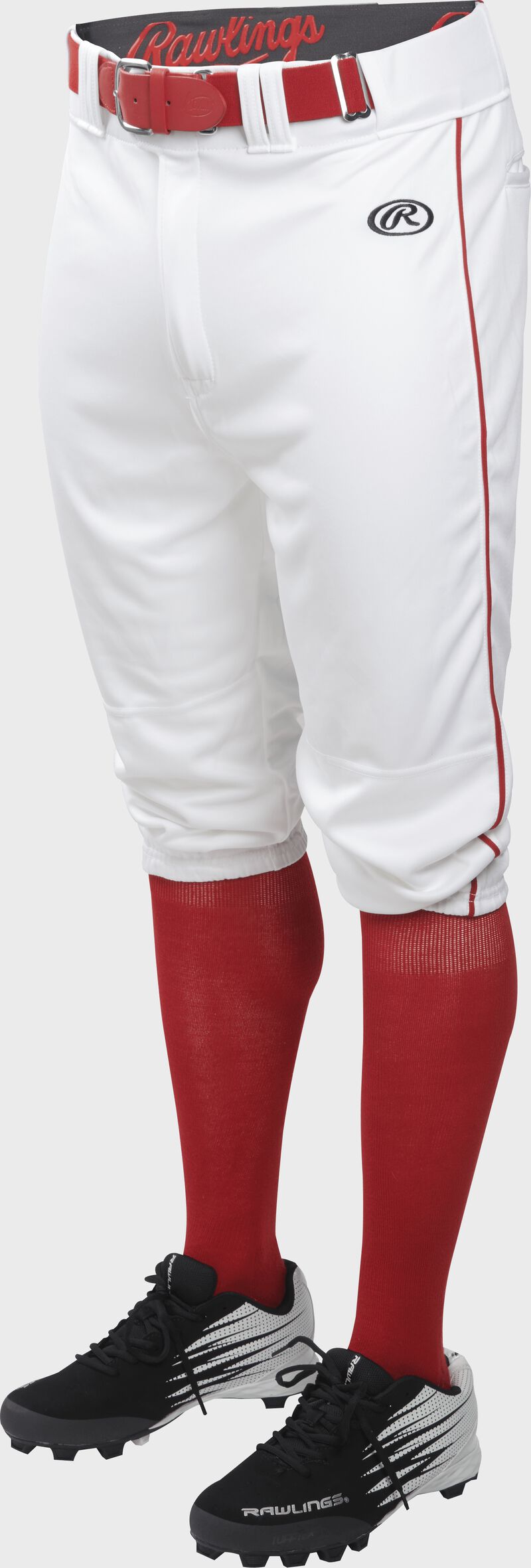 Rawlings Youth Launch Piped Knicker Pant Apparel Rawlings/Easton White/Scarlet Small