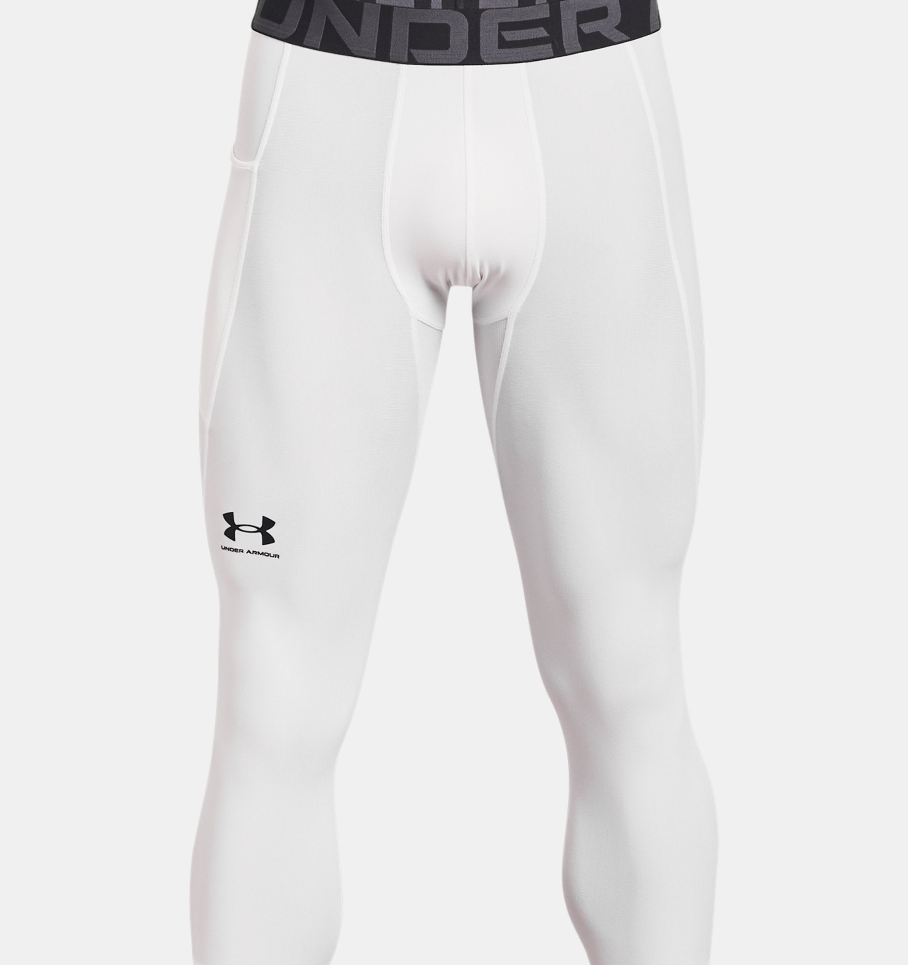 Under Armour Mens Heatgear Armour 3 4 Leggings Apparel Under Armour White/Black-100 Small 