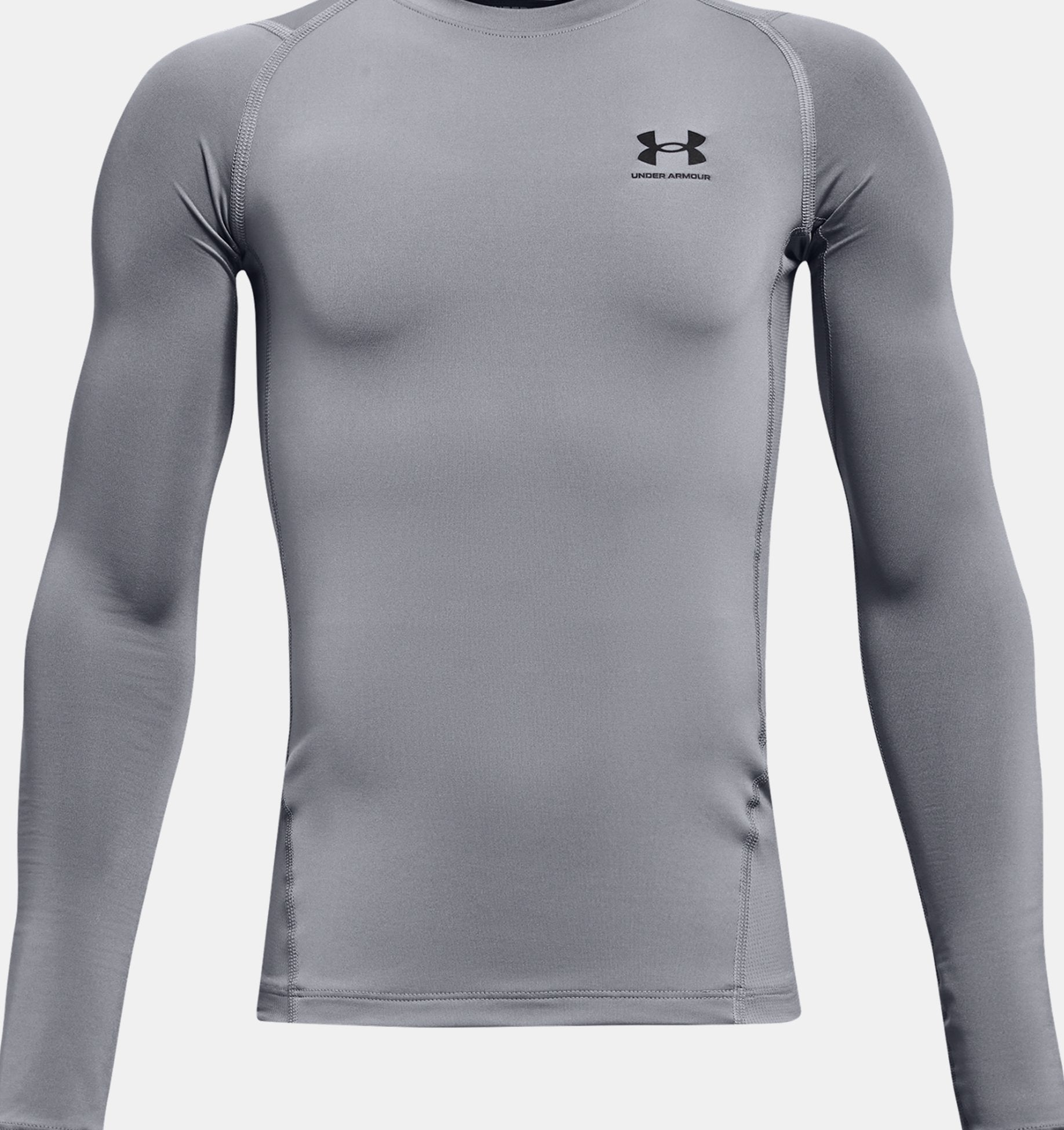 Under Armour Boys' Heatgear Armour Long Sleeve Apparel Under Armour Steel-035 Youth Small