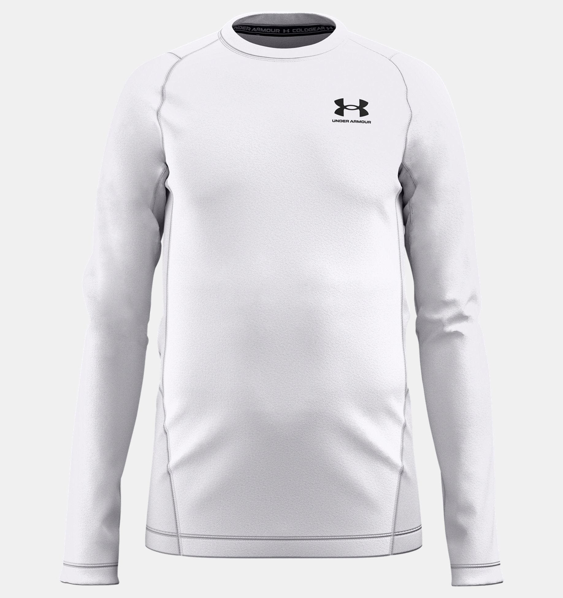 Under Armour Boys Coldgear Armour Long Sleeve Apparel Under Armour White/Black-100 Youth XSmall 