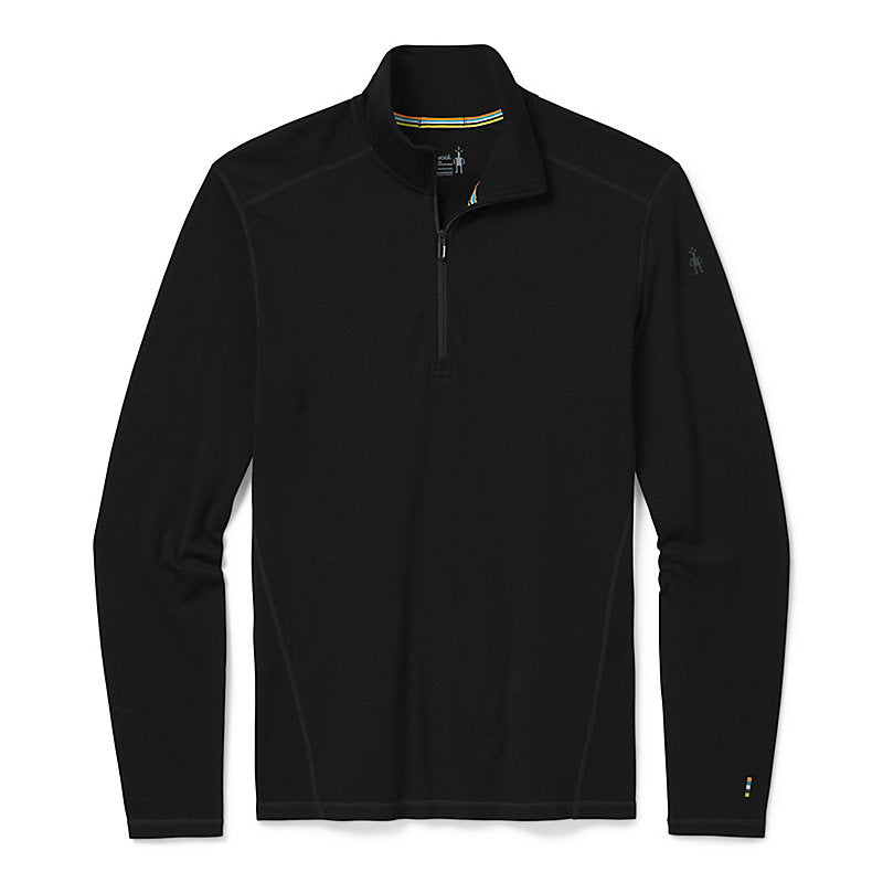 Smartwool Men's Classic Thermal Merino Base Layer 1/4 Zip Apparel Smartwool Black-001 Small 