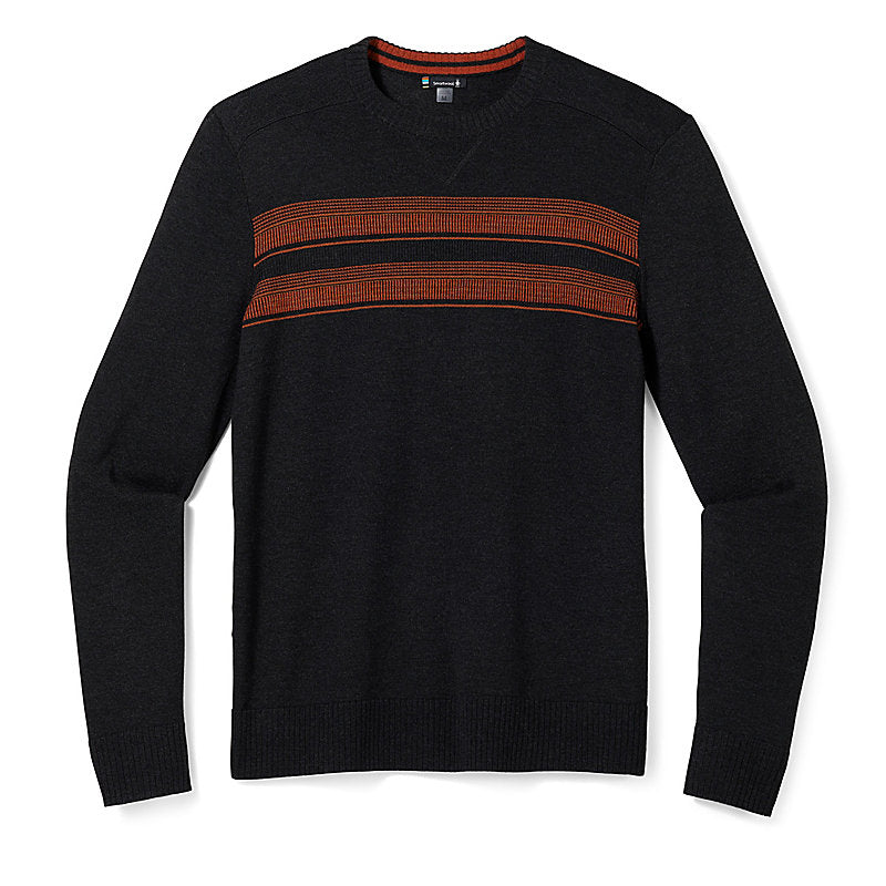 Smartwool Mens Sparwood Stripe Crew Apparel Smartwool M Charcoal Heather-010 