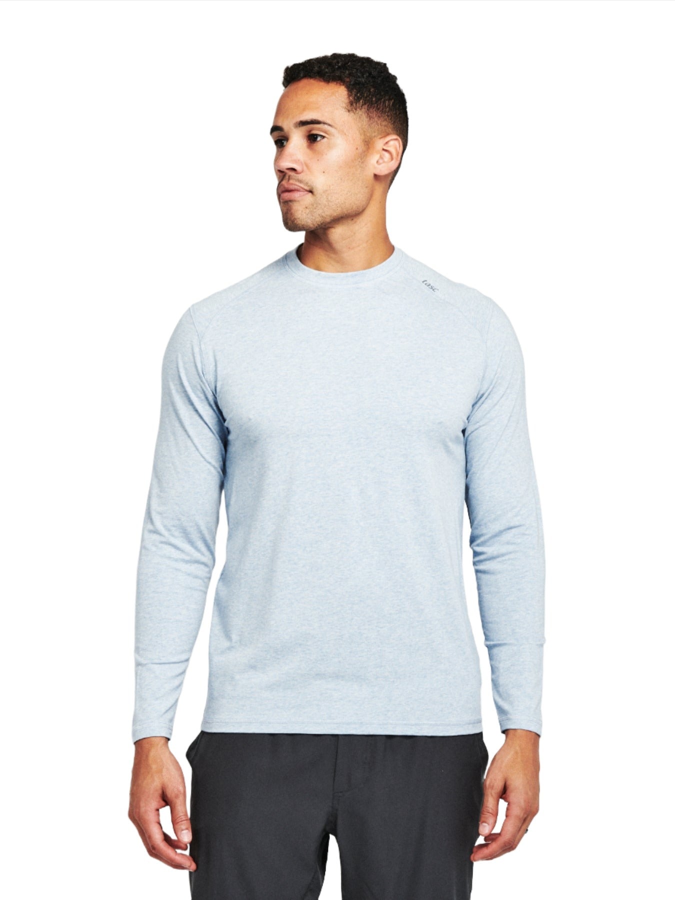 Tasc Mens Carrollton Long Sleeve Fitness T Shirt Apparel Tasc Cloud Heather-453 Small 