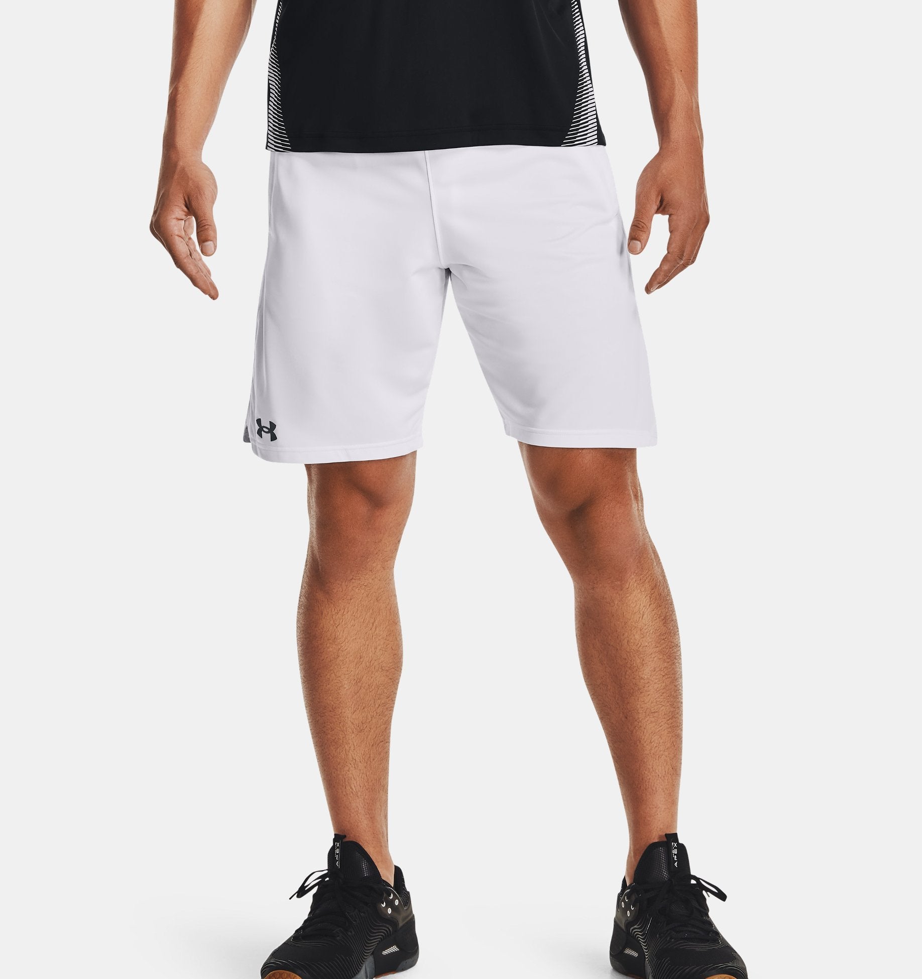 Under Armour Men's Locker 9" Pocketed Short Apparel Under Armour White/Stealth Gray-100 S 