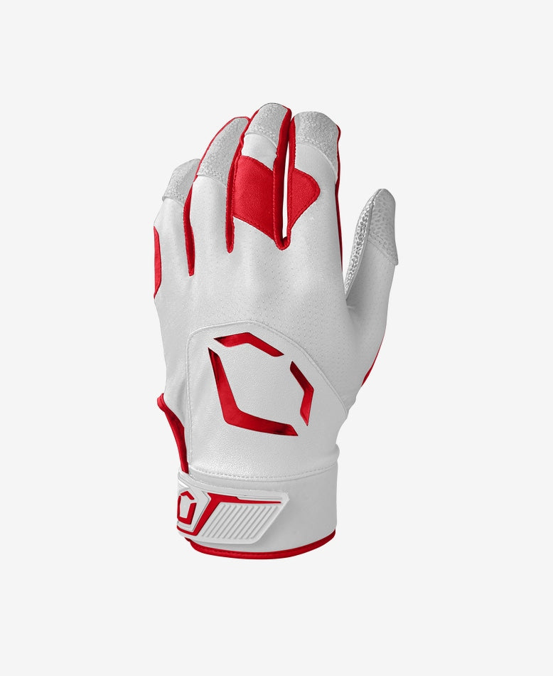 EvoShield Youth Standout Batting Gloves Equipment Wilson Small White/Scarlett 