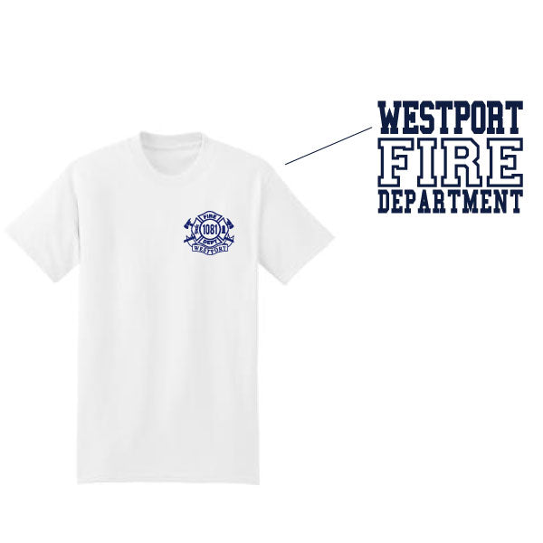 Westport Fire Department Beefy Short Sleeve Cotton Tee Logowear Westport Fire Department Adult S White 