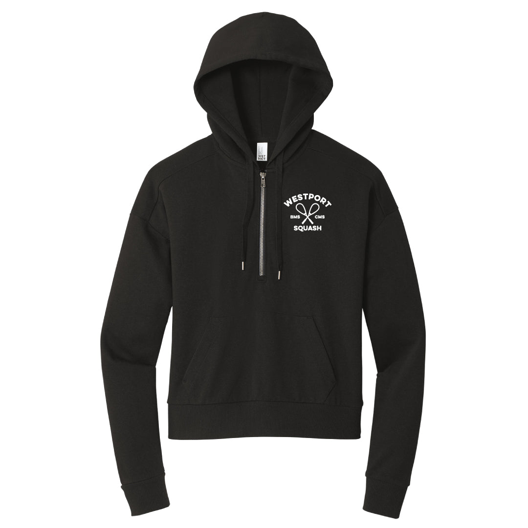 Westport Squash Ladies Perfect Tri Fleece 1/2 Zip Pullover Logowear Westport Squash Black Ladies XS 