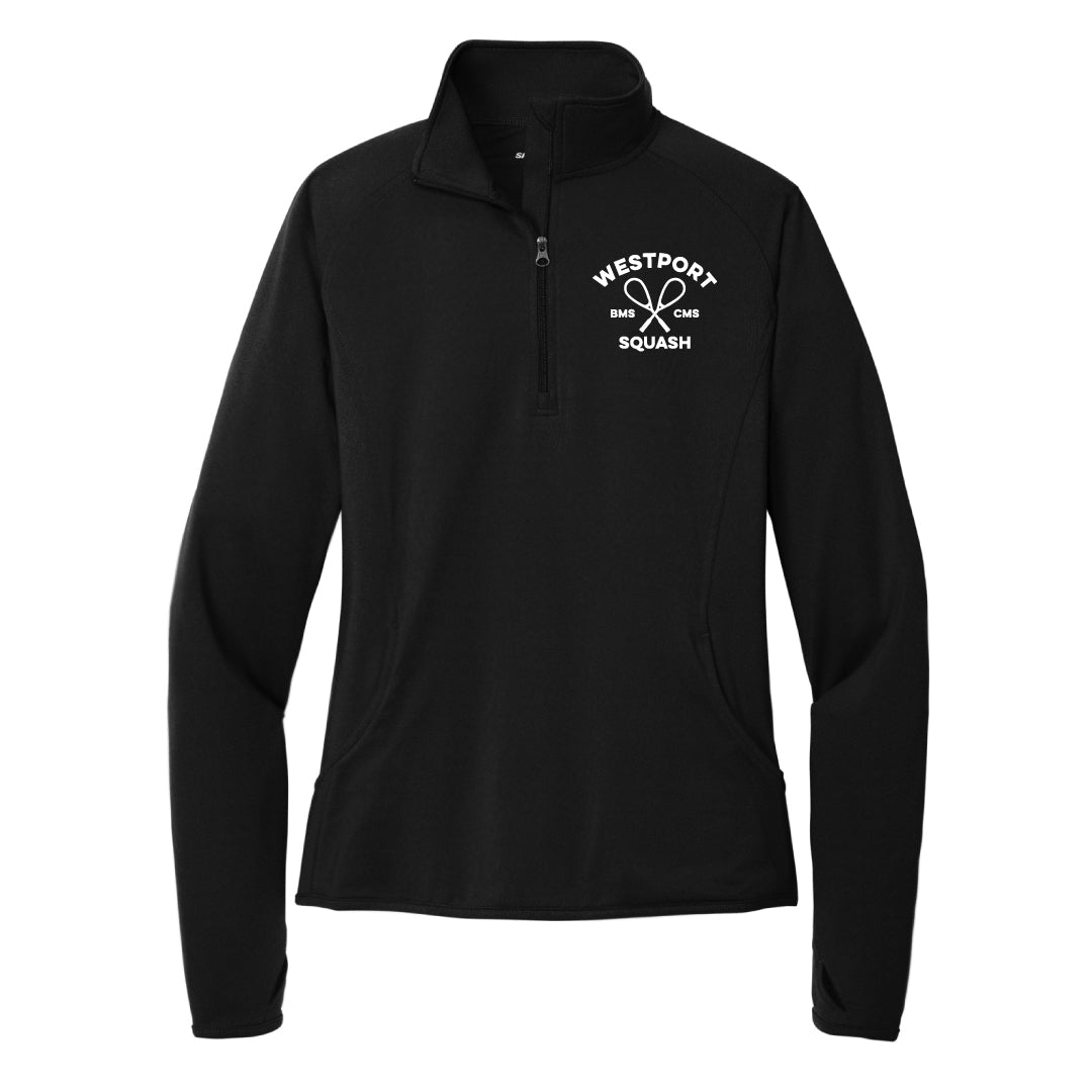 Westport Squash Ladies Performance 1/4 Zip Logowear Westport Squash Black Ladies XS 