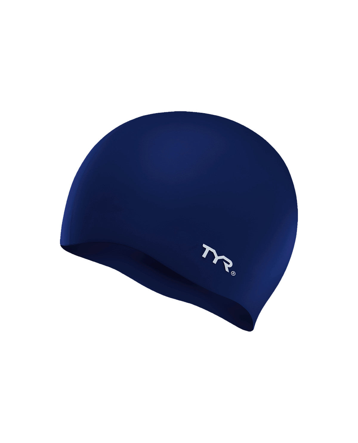 TYR Wrinkle-Free Junior Silicone Swim Cap Equipment TYR Navy  