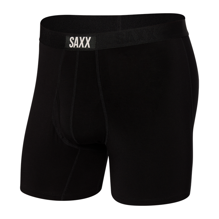 Saxx Men's Ultra Super Soft Boxer Brief Apparel SAXX Black/Black Small 